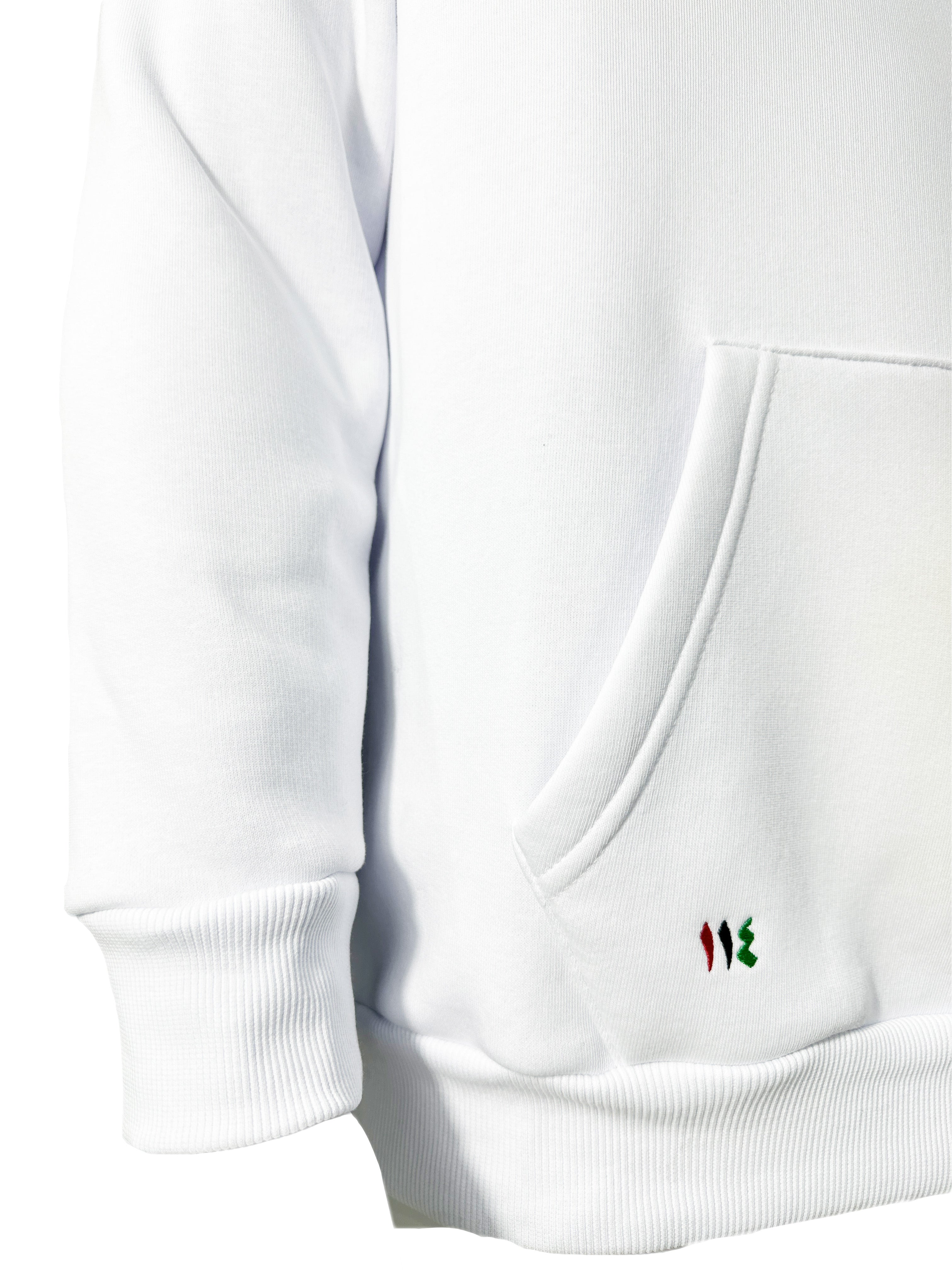 SYRIA KEFFIYEH white pullover hoodie - One fourteen apparel