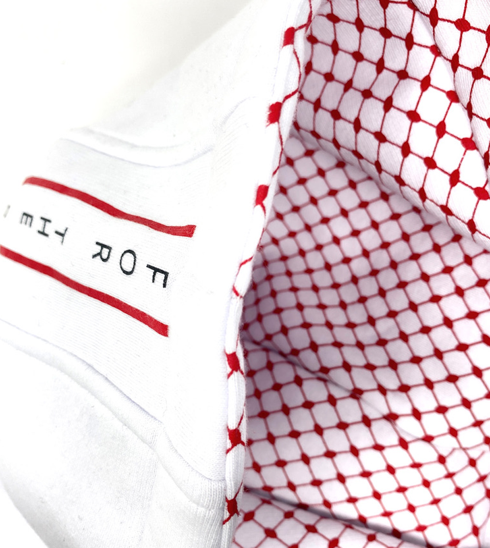 SYRIA KEFFIYEH white pullover hoodie - One fourteen apparel