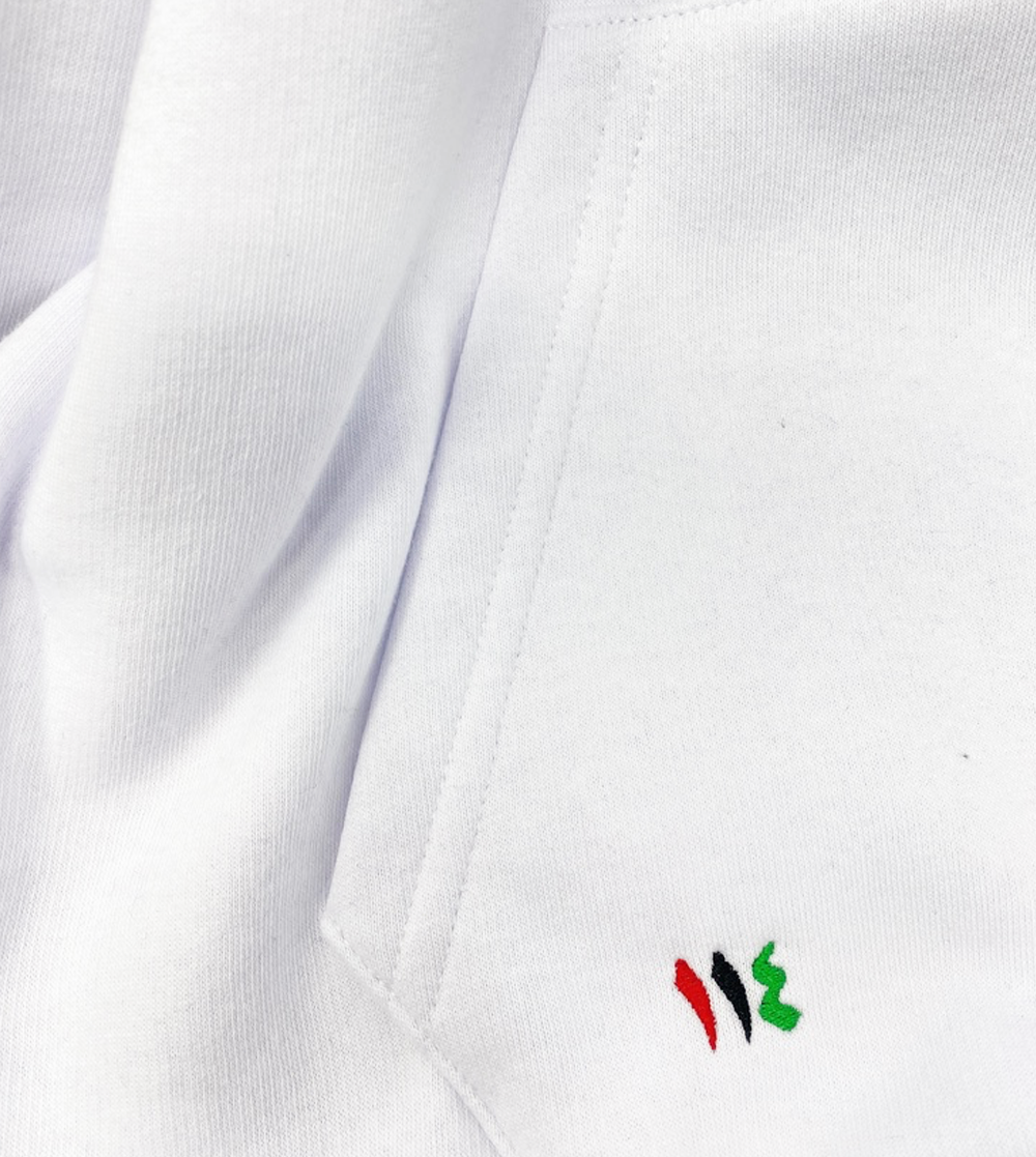 SYRIA KEFFIYEH white pullover hoodie