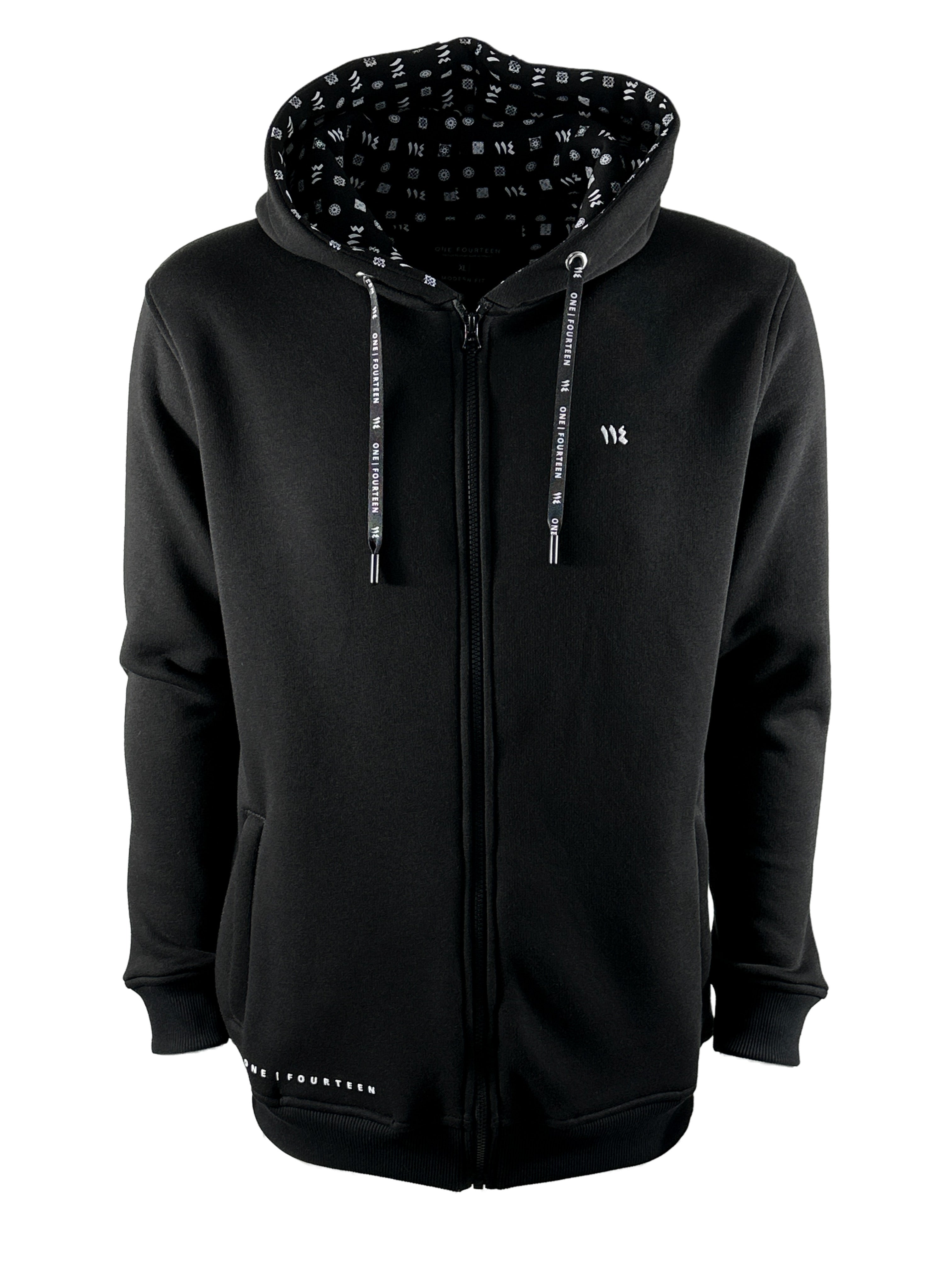 Dubai black zipped hoodie - One fourteen apparel